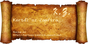 Kertész Zamfira névjegykártya